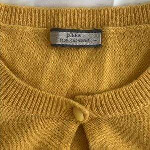 j.crew 100% cashmere yellow button up sweater cardigan